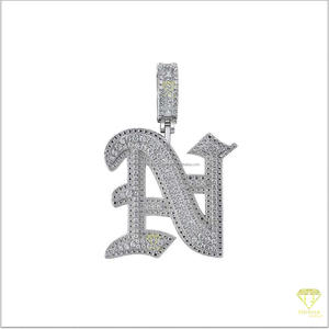 Pendentif personnalisé lettre AN en moissanite et diamants, collier hip-hop glacé, bijoux de luxe scintillants, cadeau - Product Image 4