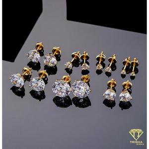 Boucles d'oreilles élégantes en argent sterling 925 avec diamant solitaire en moissanite, bijoux intemporels de luxe pour femmes - Product Image 6