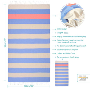 Turkish Sand Free Custom Striped Beach <b>Towels</b> Cotton Personalized Luxury Logo Quick Dry Skin Friendly Absorbent <b>Bath</b> <b>Towel</b> <b>Sets</b> - Product Image 6
