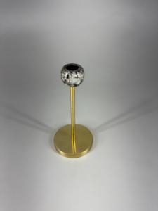 Elegant Durable Handmade Metal <b>Candle</b> Holder Stand Double Marble <b>Ball</b> Accent Gold Finish Table Centerpiece Christmas Wedding - Product Image 4