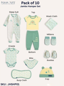 Set de regalo para bebé, paquete de 10 prendas de vestir para recién nacido, conjunto de ropa de dormir, mono, pantalones, gorro, manoplas, botines, babero, paño para eructar, conjunto de algodón suave - Product Image 2