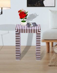 Contemporary Bone Inlay Side Table With Premium Decorative Finish And Handcrafted Wooden Structure - Product Image 4