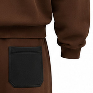 Chándal Marrón para Hombre Mudassar Ali, con Capucha, 100% Algodón, Logotipo Estampado en Foil, Cordón Ajustable, Ropa Casual de Otoño, 480+ gsm - Product Image 4