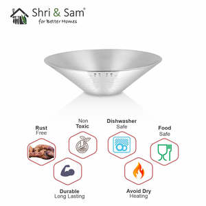 Ensaladera de acero inoxidable con diseño cónico - Product Image 1