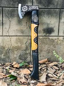 ขวานดามัสกัสทำด้วยมือแบบกำหนดเองขวานเหล็ก Tomahawk แบบอุตสาหกรรมสไตล์ไวกิ้งพร้อมการต่อสู้พร้อมด้ามไม้สำหรับตัด - Product Image 3