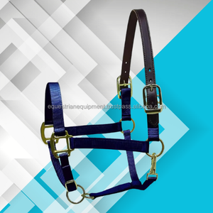 Couronne équestre Nylon Cheval Halter avec Adj Cuir Jaune Produit - Product Image 2