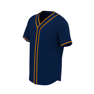 เสื้อเบสบอลกองทัพเรือพิมพ์ลายคอวีแขนสั้นโพลีเอสเตอร์ 100% ระบายอากาศได้ดีสำหรับทุกเพศทุกวัยแบบกำหนดเองได้ - Product Image 3