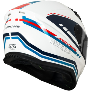 หมวกกันน็อค ASTONE HELMETS ABS แบบเต็มใบ รุ่น GTO7 Legend สีขาว/น้ำเงินเงา - Product Image 2
