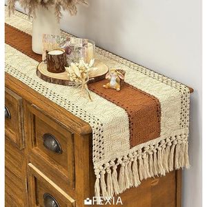 ผ้าปูโต๊ะมาคราเม่สไตล์โบโฮขนาด 72 นิ้ว แบบเรียบง่ายสไตล์บ้านไร่ พร้อมพู่ห้อยสไตล์โบฮีเมียน สำหรับตกแต่งวันขอบคุณพระเจ้าและงานปาร์ตี้ - Product Image 3
