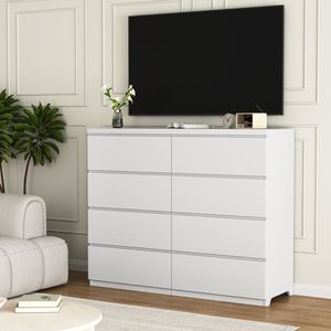 Commode de chambre moderne en bois à 8 tiroirs, armoire haute avec 8 tiroirs de rangement - Product Image 5