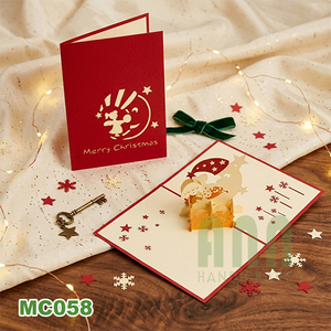 Tarjeta de felicitación de Luna 3D con corte láser personalizado, nueva tendencia, estilo Ángel, perfecto, papel de Navidad personalizado, artesanía, regalo de cumpleaños de Vietnam - Product Image 3