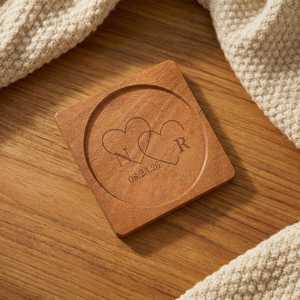 Custom Logo Implant Round <b>Coasters</b> <b>Set</b> With Non Slip Base Modern Table <b>Coaster</b> For Tea Cup Protection Table Living Room UO - Product Image 4