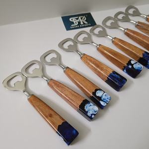 Abridor de Botellas de Resina y Madera de Diseño, Herramienta de Bar, Abridor de Tapas, Mango de Madera, Accesorios de Cocina - Product Image 1