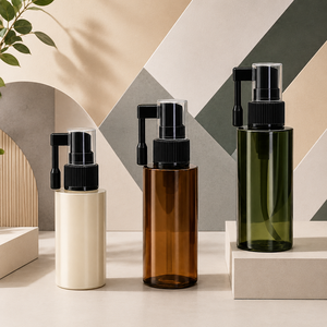 Flacon pulvérisateur cosmétique noir ambré, pompe atomiseur, conteneur en plastique pour lotion et shampoing, emballage personnalisé avec logo - Product Image 2