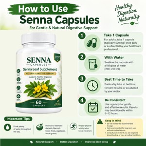 Capsules de Senna à Marque Blanche les Plus Vendues 500mg, 60 Comprimés, Complément de Poudre de Feuilles de Senna 100% Pure et Naturelle pour Hommes et Femmes - Product Image 4