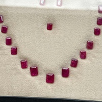 Collier de pierres précieuses en vrac coupe octogonale à facettes en rubis chauffé naturel certifié IGI 22 pièces ensemble de mise en page de rubis rouge du fournisseur indien