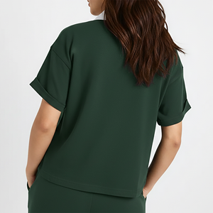 Camiseta Polo Oxford de Algodón Verde para Mujer, Tendencia 2026, Manga Corta, Casual, Transpirable, con Logotipo Estampado en la Parte Delantera, en Venta en Línea - Product Image 2