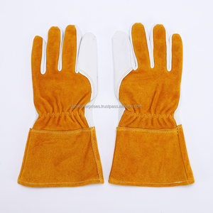 Guantes de Soldadura de Cuero Genuino Grueso de Alta Calidad, Doble Palma, Largos hasta el Codo, Elegantes, para Fiestas, Viajes, Uso Diario al Aire Libre, para las Cuatro Estaciones - Product Image 3