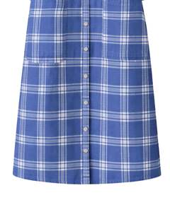 Vestido Camisero Largo a Cuadros Azules Personalizado para Mujer, Vestido Midi Casual a Cuadros con Botones, Manga Larga, Venta al Por Mayor Personalizada - Product Image 6