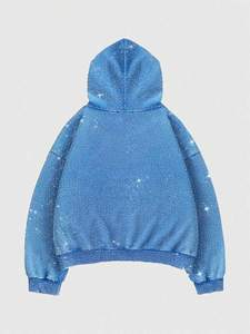 Men Hoodies Gradient Color Rhinestone Hoodies Cotton Fleece Oversized Pullover Hoodies Street Wear Smooth Finish Bulk Supply - Product Image 5