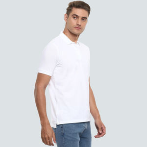 Vêtements de golf, polos de golf pour hommes et femmes, blancs et noirs, en coton et polyester, à séchage rapide, avec broderie et impression personnalisées, design personnalisé, blanc uni - Product Image 6