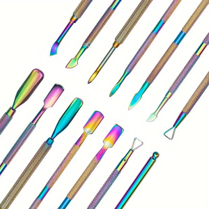 Multicolor Double ended Stainless Steel Cuticle Pusher Dead Skin Push Remover For <b>Pedicure</b> Manicure <b>tools</b> Home and Salon Use - Product Image 5