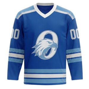 Conjunto de Camiseta y Pantalones Cortos de Hockey sobre Hielo Sublimados en Azul Rey para Hombre, Cuello en V, Poliéster, Uniforme Deportivo para Equipo, Ropa Deportiva de Competición - Product Image 4