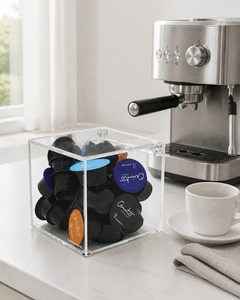 Revitalize Your Coffee Corner Stylish Rectangle <b>Acrylic</b> Coffee Capsule Storage <b>Box</b> Effortless Access Your Favorite Coffee Pods - Product Image 1
