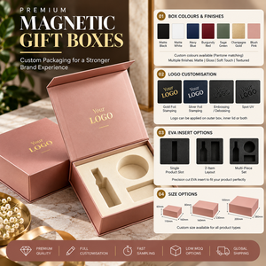 Cajas de Regalo Magnéticas Premium de Cartón Rígido con Logotipo Personalizado, Acabado en Lámina Dorada, Inserto de Esponja, Forma Rectangular, Embalaje de Regalo ECO59 - Product Image 6