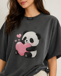 เสื้อยืดผ้าฟลีซคอกลมทรงปกติสีน้ำเงินกรมท่าสำหรับผู้หญิง ยี่ห้อ Vibe Craft Clothing ลายโลโก้หัวกะโหลกหัวใจ สไตล์ลำลอง สำหรับฤดูใบไม้ผลิ/ฤดูร้อน ราคาประหยัด - Product Image 6