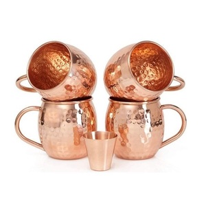 sleek design copper moscow mule <b>mugs</b> <b>set</b> perfect for cold beverages enhancing drink presentation in modern kitchen bar - Product Image 6