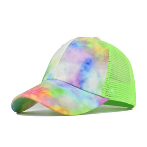 Casquette Trucker Unisexe Tie-Dye Pastel Respirante en Maille, Casquette de Baseball Ajustable à 6 Panneaux, Casquette d'Été pour Papa - Product Image 2