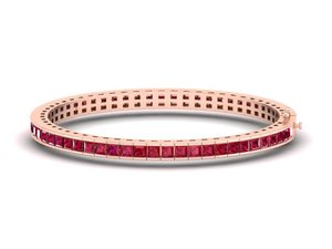 REYES High Quality 925 Sterling Silver Princess Cut 5.13Ct <b>Ruby</b> Gemstone Tennis <b>Bracelet</b> For Women Luxury Wedding Gift Jewelry - Product Image 2