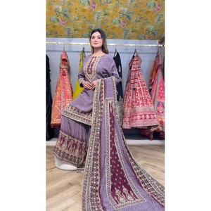 2XL Magnifique haut et bas de fête avec Dupatta Taille élégante pour un look époustouflant - Product Image 5