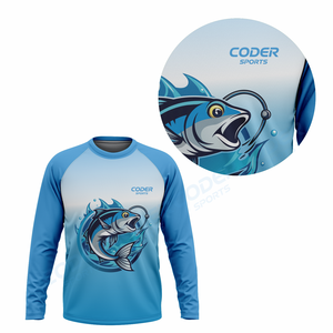Camisetas de Pesca Sublimadas para Hombre, Diseño Personalizado OEM, Protección UV, Secado Rápido, Ropa de Pesca de Alto Rendimiento - Product Image 3