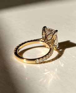 แหวนเพชรทรงรัศมีเพาะเลี้ยงในห้องปฏิบัติการ ทอง 14K ประดับเพชรเม็ดเดี่ยวแบบคลาสสิก สำหรับของขวัญวันครบรอบและวันแต่งงาน - Product Image 2