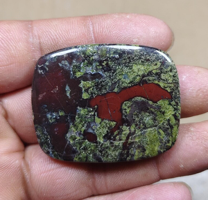 Piedra de Sangre de Dragón de Alta Calidad, Gema Suelta Tallada, Cabujón de Cristal Rojo y Verde, Decoración Curativa, Regalo - Product Image 4