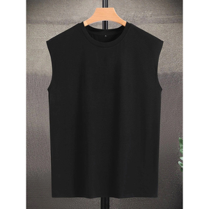 เสื้อกล้ามถักแบบลำลองทรงหลวม คอวี แขนกุด พิมพ์ลายโลโก้ ผ้าฝ้าย สำหรับผู้ชาย - Product Image 2