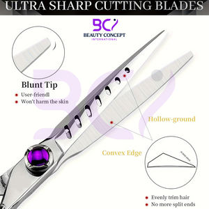 Ciseaux de coiffure de qualité supérieure, nouveaux, 6.0, couleur argentée violette, légers et tranchants, coupe lisse, durables, ciseaux de barbier - Product Image 5