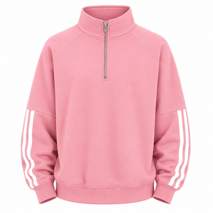 Sweat-shirt en molleton à col zippé pour homme, couleurs personnalisées, manches raglan, coupe sportive classique, vêtement de printemps, 100% polyester - Product Image 3