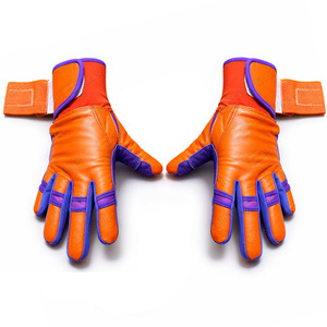 Guantes Largos Profesionales SAAR INDUSTRIES para Adultos y Jóvenes, Color Naranja y Morado, Cuero Vacuno Suave, Logotipo Personalizado, Antideslizantes y Duraderos - Product Image 4