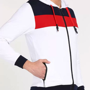 Conjunto Deportivo Premium para Hombre de Maternidad |   Chándal Deportivo Urbano con Capucha en Color Blanco Ártico, Rojo Carmesí y Azul Marino - Product Image 4