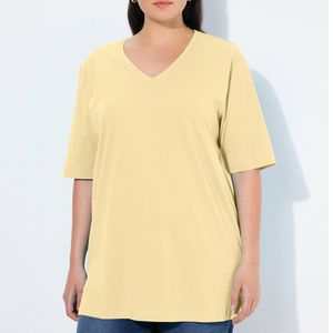 Camiseta de Lujo Personalizada al por Mayor para Mujer, 100% Algodón, Gruesa y de Color Sólido, con Bordado Personalizado de Gran Tamaño para Fitness - Product Image 1
