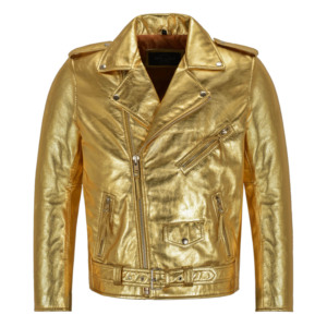 Custom 100% Genuine Metallic Leather Foil Biker <b>Jacket</b> Men’s BRANDO Rocker Motorcycle Shinny Leather <b>Jacket</b> OEM/ODM Manufacturer - Product Image 1
