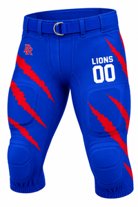 Pantalon de football américain 100 % polyester respirant, personnalisable par sublimation, anti-humidité, rembourré, extensible dans quatre directions, taille élastique, pour équipe - Product Image 1