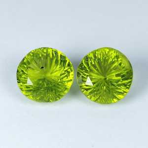 Par de peridotos naturales tallados redondos, piedras preciosas sueltas, peridoto verde, par a juego para la fabricación de joyas, venta al por mayor - Product Image 6