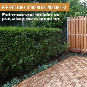 Dalles de terrasse en bois écologiques et imperméables de 300*300mm au design moderne pour la décoration intérieure et extérieure de la maison, du jardin, du balcon et de la piscine – Installation facile - Product Image 5
