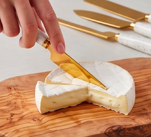 Modern Gold Cheese Knife Set With Marble Handle 3-Piece Durable Metal Utensils For Serving Use And Cutting Cheese Use - Product Image 5