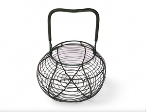 Black Metal <b>Egg</b> <b>Basket</b> Rack Powder-Coated Stylish For Kitchen Storage Use And Display Holder Handcrafted - Product Image 1