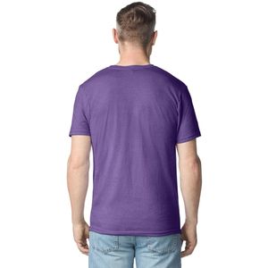 Camiseta Morada con Cuello en V para Hombre, Suave, Transpirable, de Algodón, Manga Corta, Informal, para Uso Diario, con Logotipo Personalizado, Lisa, Ligera y Cómoda - Product Image 3